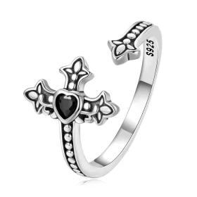 Pandora Style Cross Open Ring - BSR298 Pandora Style Cross Open Ring - BSR298