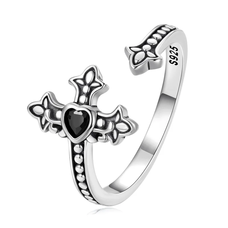 (image for) Pandora Style Cross Open Ring - BSR298 - Product Image