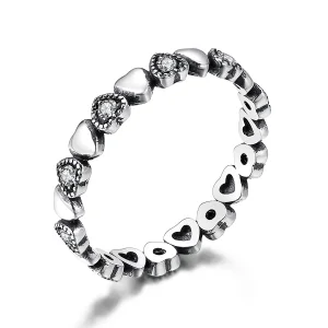 (image for) Pandora Style Crossed Hearts Ring - SCR140-WH