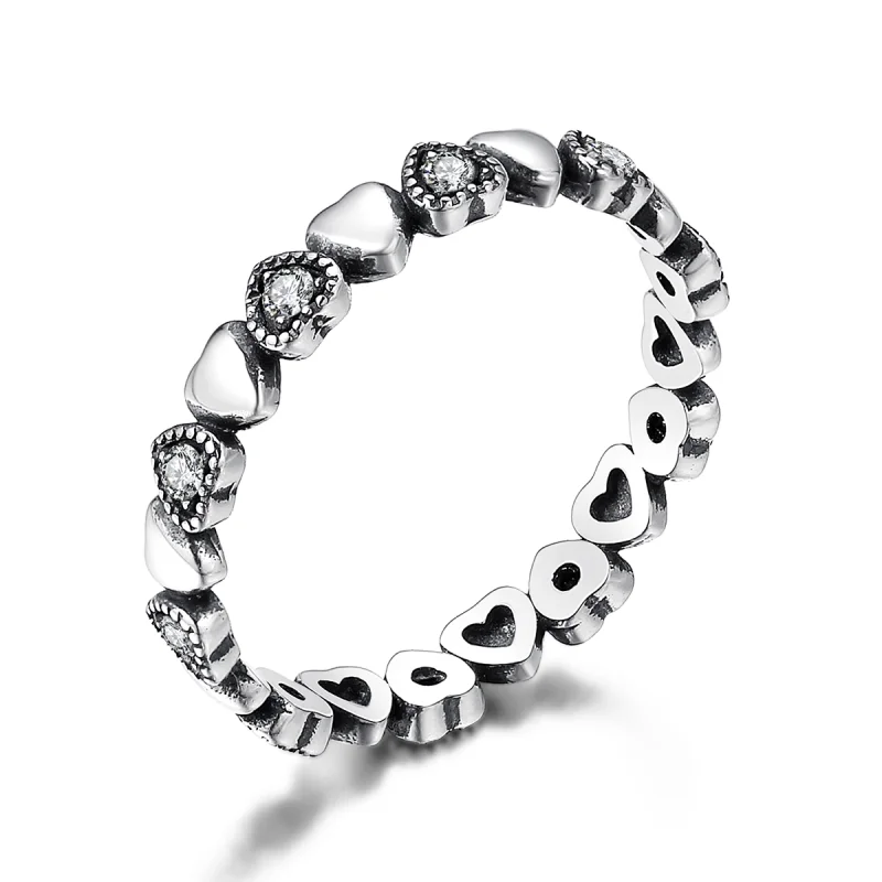 (image for) Pandora Style Crossed Hearts Ring - SCR140-WH - Product Image