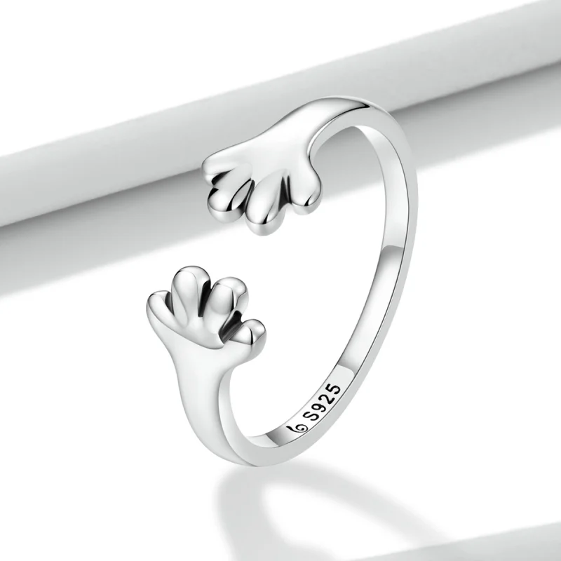 (image for) Pandora Style Cute Puppy Open Ring - BSR225 - View 2