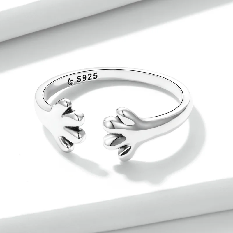 (image for) Pandora Style Cute Puppy Open Ring - BSR225 - View 3