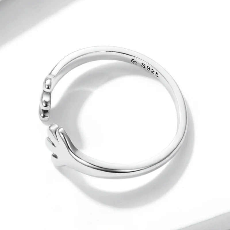 (image for) Pandora Style Cute Puppy Open Ring - BSR225 - View 4