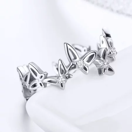 Pandora Style Dancing Butterflies Open Ring - BSR027