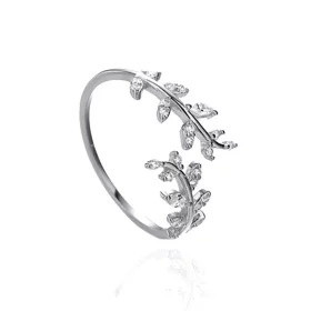 Pandora Style Delicate Leaves Open Ring - BSR241-A Pandora Style Delicate Leaves Open Ring - BSR241-A