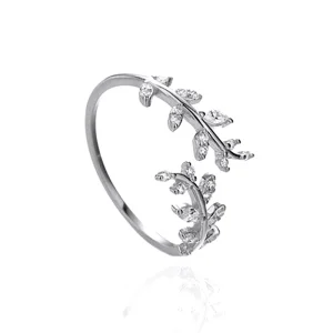 (image for) Pandora Style Delicate Leaves Open Ring - BSR241-A