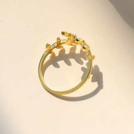 Pandora Style Delicate Leaves Open Ring - BSR241-B