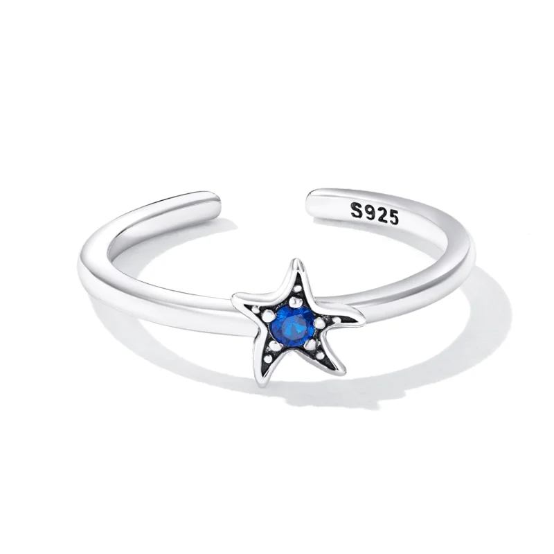 (image for) Pandora Style Delicate Starfish Open Ring - SCR818 - View 3
