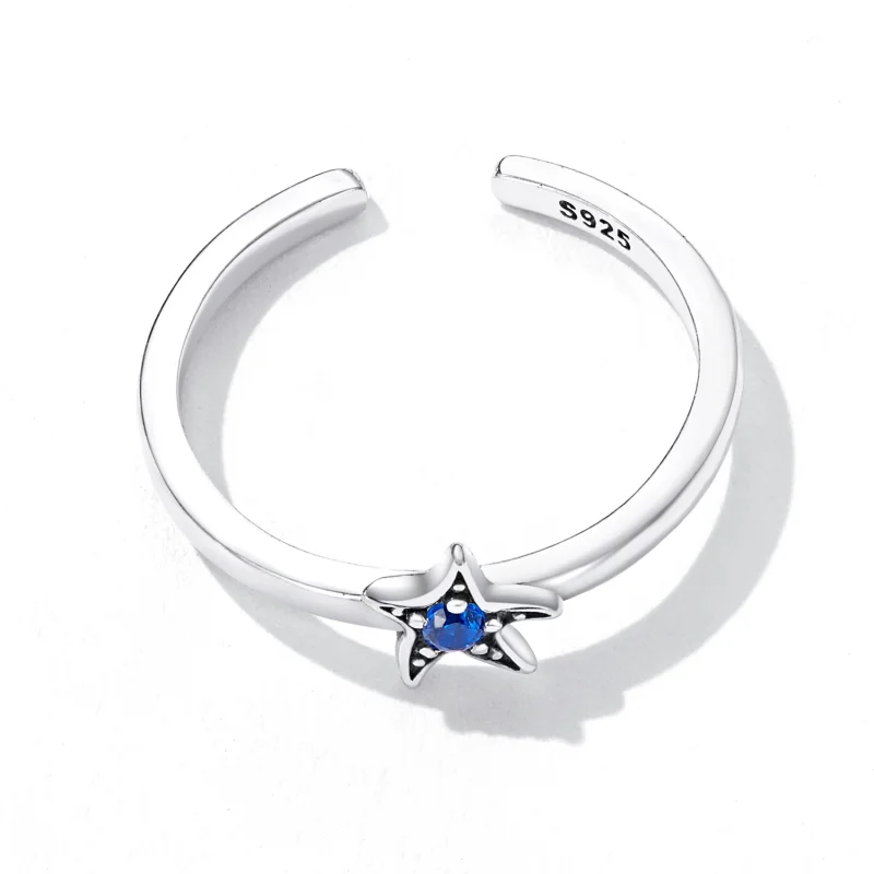 (image for) Pandora Style Delicate Starfish Open Ring - SCR818 - View 4