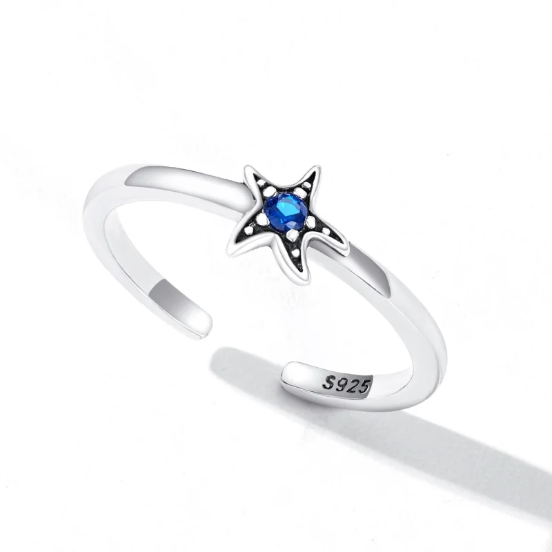 (image for) Pandora Style Delicate Starfish Open Ring - SCR818 - View 5
