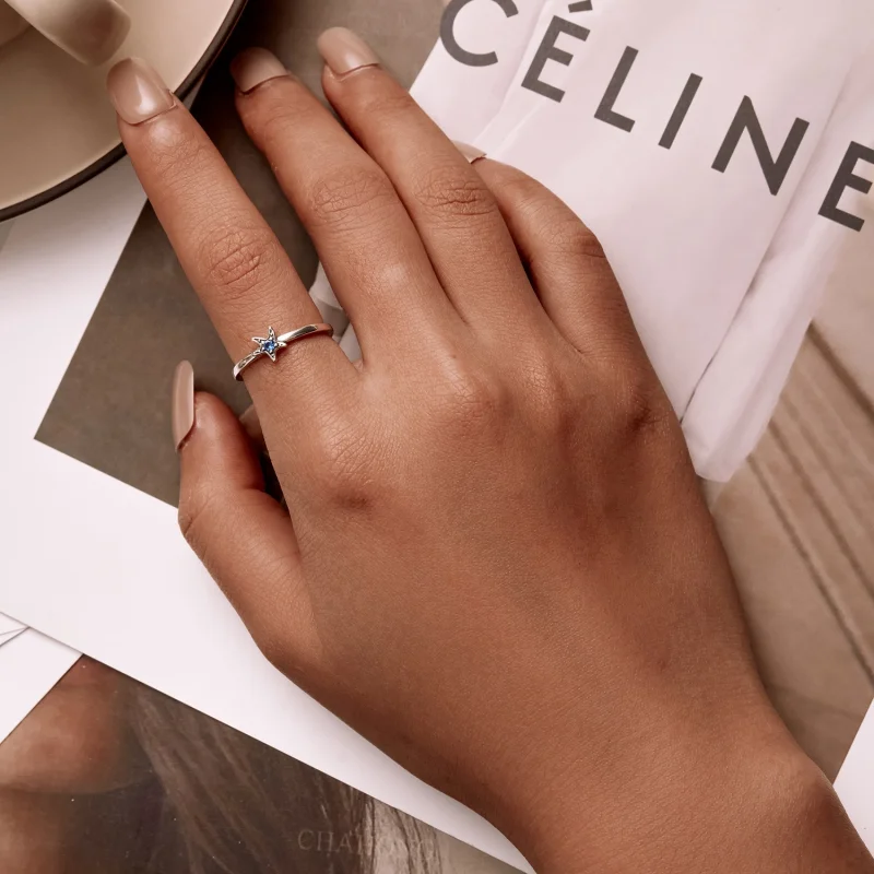 (image for) Pandora Style Delicate Starfish Open Ring - SCR818 - View 7