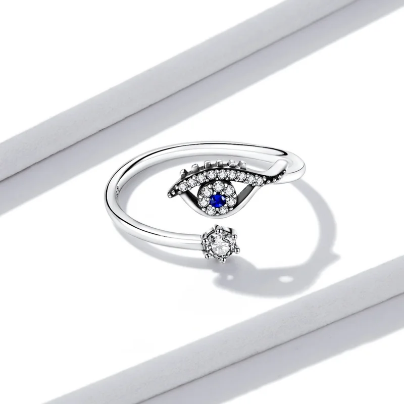 (image for) Pandora Style Devil Eye Open Ring - BSR215 - View 2