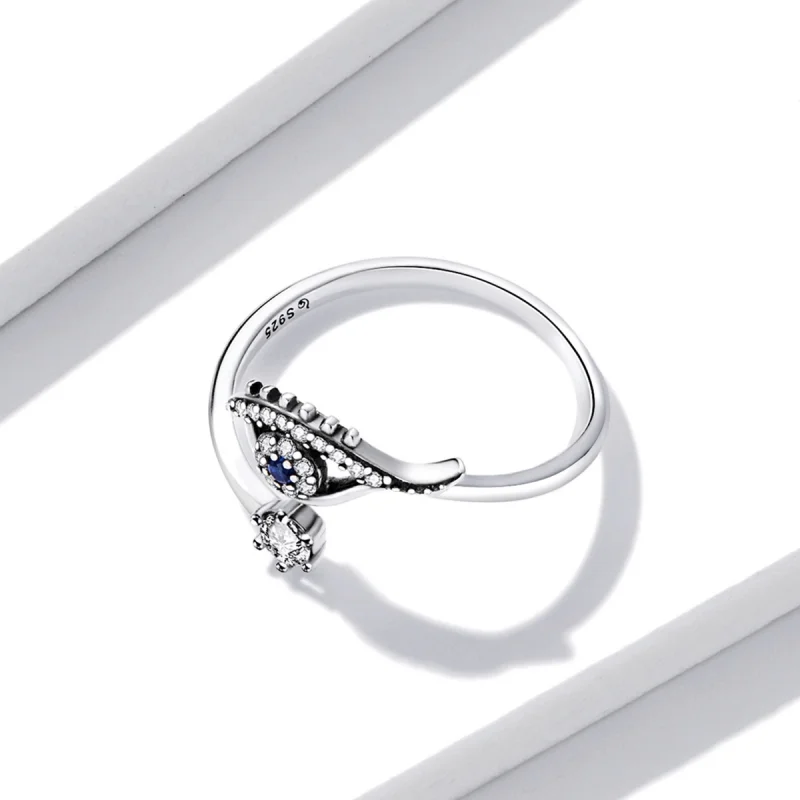 (image for) Pandora Style Devil Eye Open Ring - BSR215 - View 3