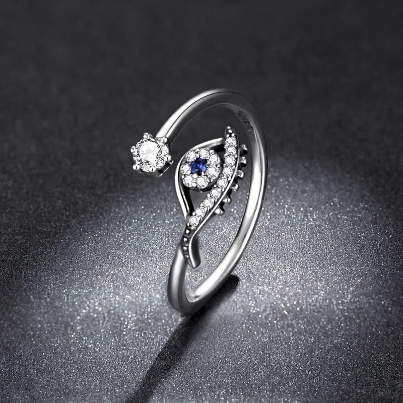(image for) Pandora Style Devil Eye Open Ring - BSR215 - View 5