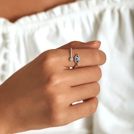 Pandora Style Devil Eye Open Ring - BSR215