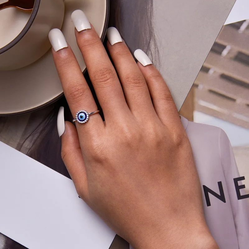 (image for) Pandora Style Devil Eye Open Ring - BSR254 - View 7