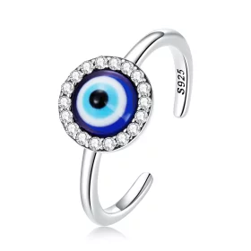 Pandora Style Devil Eye Open Ring - BSR254 Pandora Style Devil Eye Open Ring - BSR254