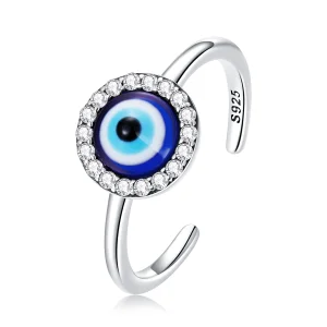 Pandora Style Devil Eye Open Ring - BSR254 (image for) Pandora Style Devil Eye Open Ring - BSR254