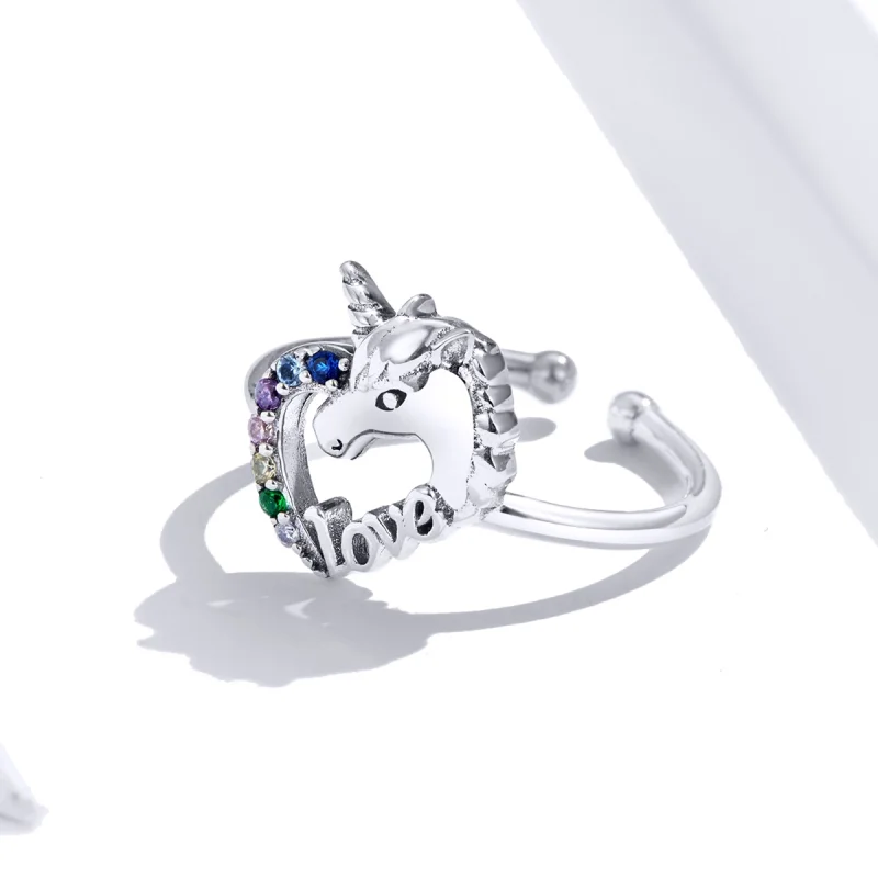 (image for) Pandora Style Dream Unicorn Open Ring - SCR644 - View 3