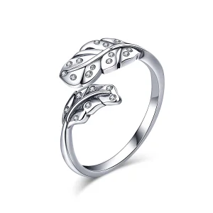 Pandora Style Elegant Foliage Open Ring - VSR155 (image for) Pandora Style Elegant Foliage Open Ring - VSR155