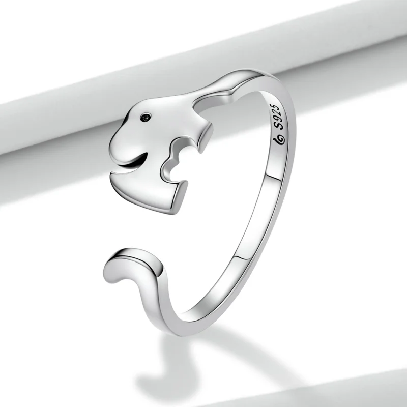 (image for) Pandora Style Elephant Open Ring - BSR227 - View 2