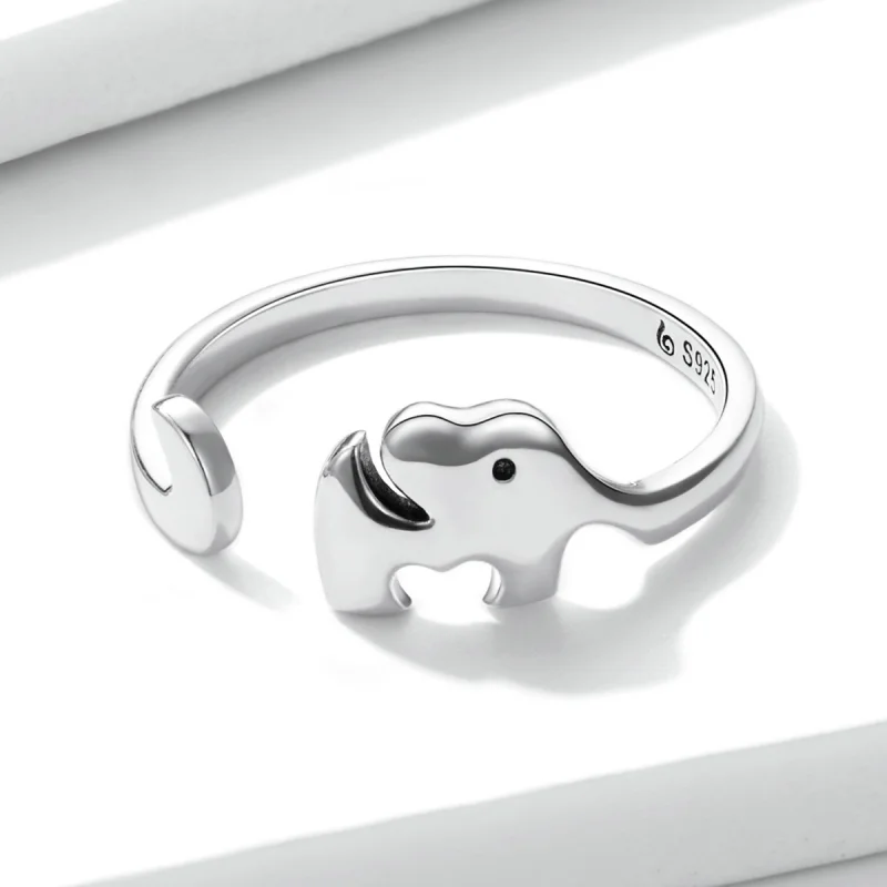 (image for) Pandora Style Elephant Open Ring - BSR227 - View 3