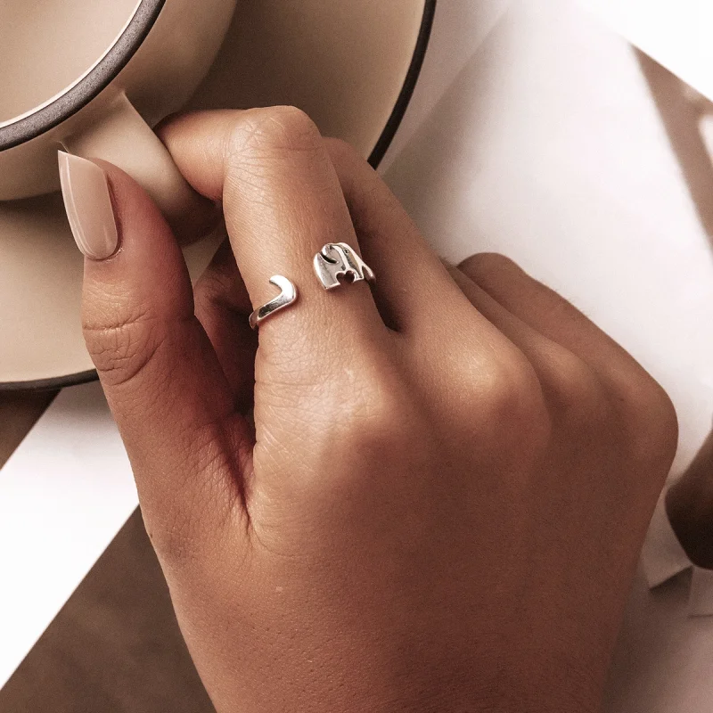 (image for) Pandora Style Elephant Open Ring - BSR227 - View 7