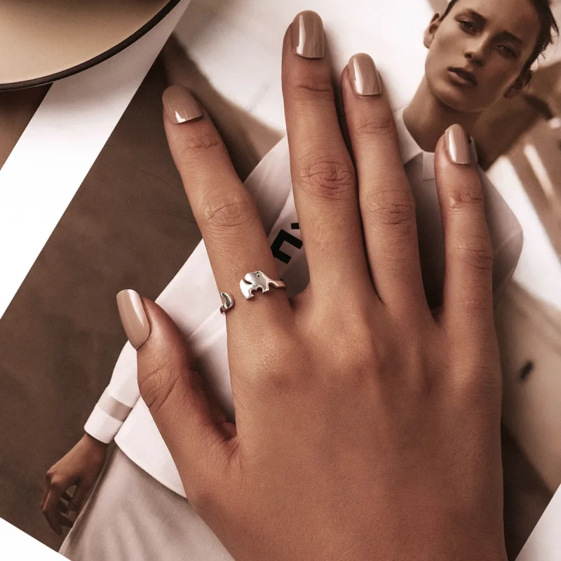 (image for) Pandora Style Elephant Open Ring - BSR227 - View 8