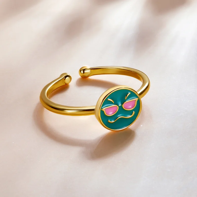 (image for) Pandora Style Emoji - Cool Open Ring - SCR737-A - View 3