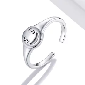 Pandora Style Emoji - See The Money with Open Eyes Open Ring - SCR738 Pandora Style Emoji - See The Money with Open Eyes Open Ring - SCR738