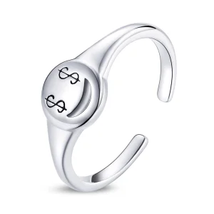 (image for) Pandora Style Emoji - See The Money with Open Eyes Open Ring - SCR738
