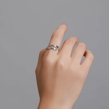 Pandora Style Engraved Double Open Ring - SCR747