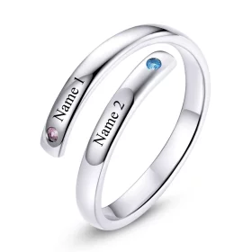 Pandora Style Engraved Double Open Ring - SCR747 Pandora Style Engraved Double Open Ring - SCR747
