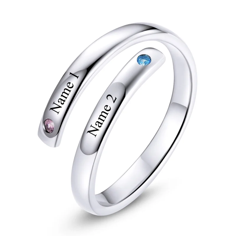 (image for) Pandora Style Engraved Double Open Ring - SCR747 - Product Image