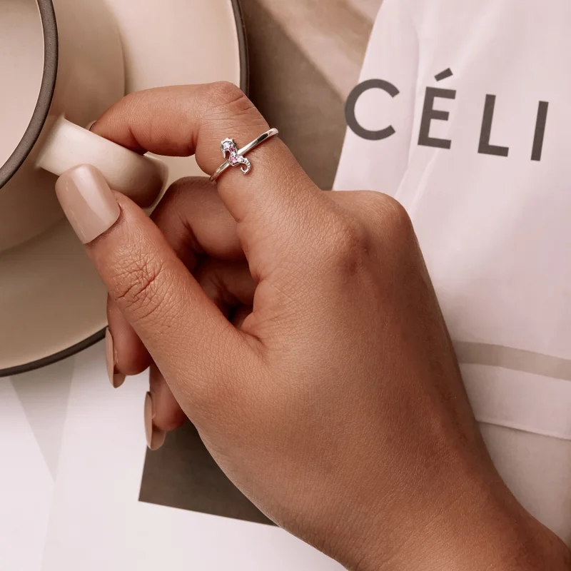 (image for) Pandora Style Exquisite Seahorse Open Ring - SCR816 - View 8