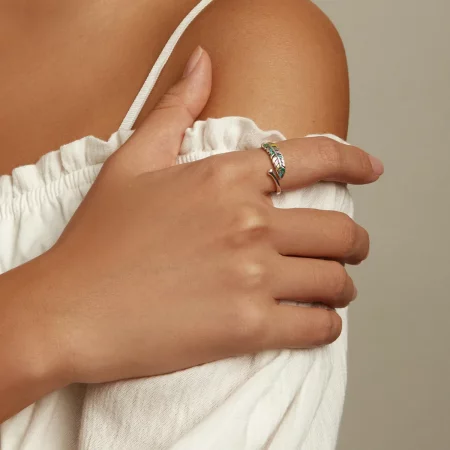 Pandora Style Feather Open Ring - SCR799