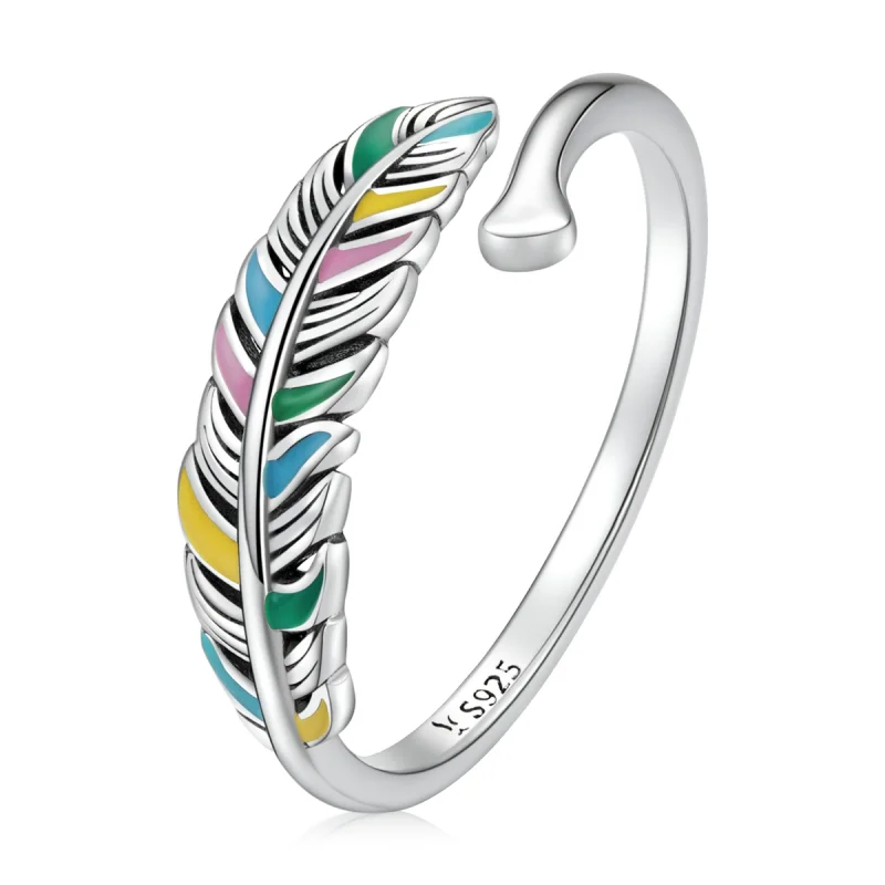 (image for) Pandora Style Feather Open Ring - SCR799 - Product Image