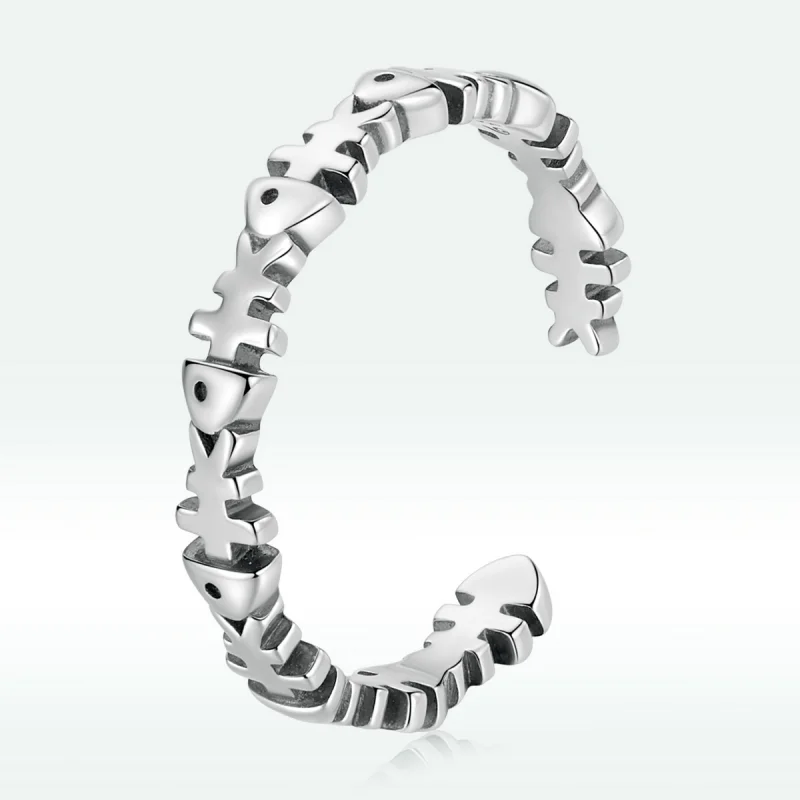 (image for) Pandora Style Fish Bone Open Ring - BSR224 - Product Image
