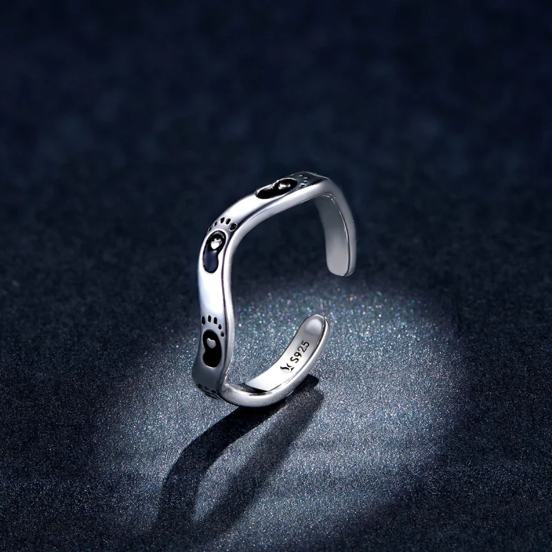 (image for) Pandora Style Footprint Open Ring - SCR712 - View 5