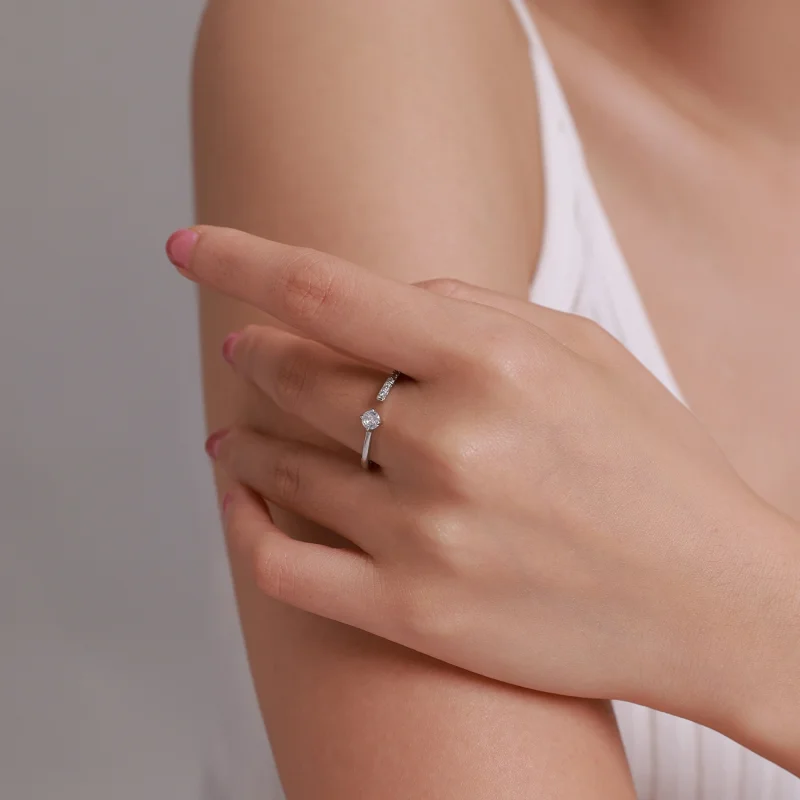 (image for) Pandora Style French Simplicity Open Ring - BSR203-A - View 3