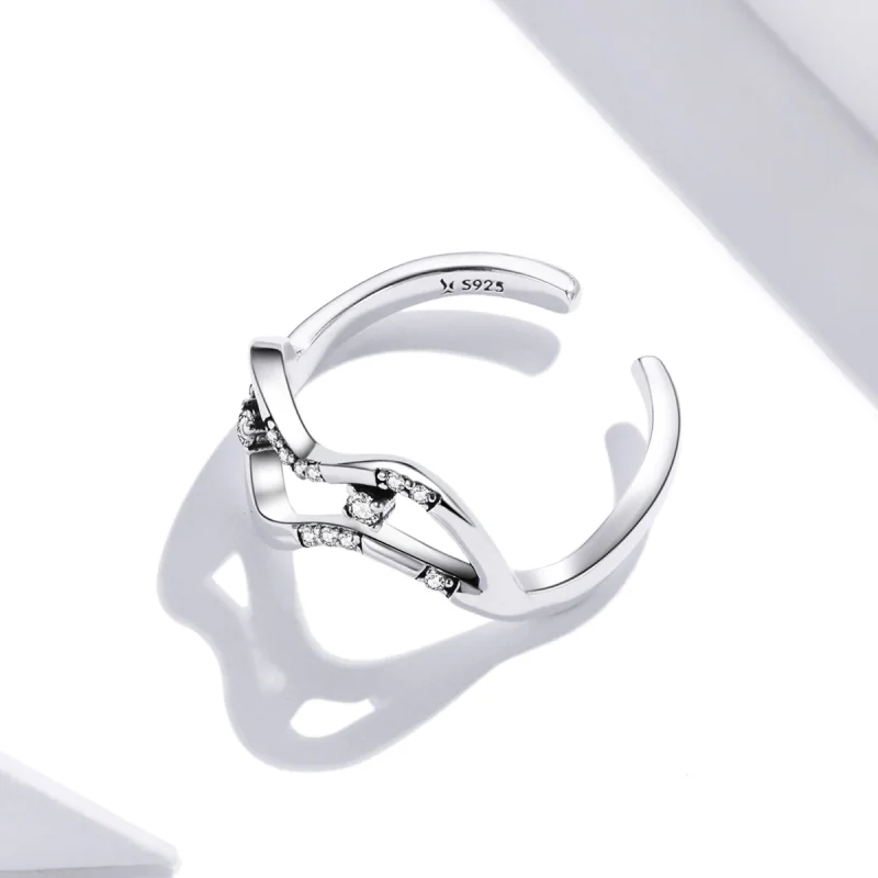 (image for) Pandora Style Galaxy Stars Open Ring - SCR710 - View 4