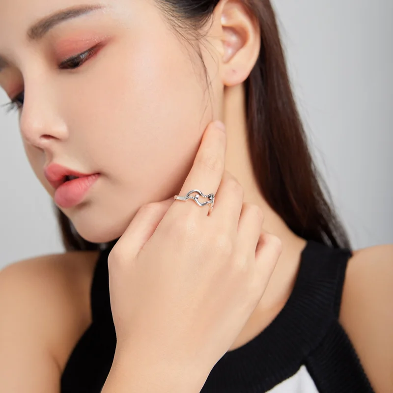 (image for) Pandora Style Galaxy Stars Open Ring - SCR710 - View 6