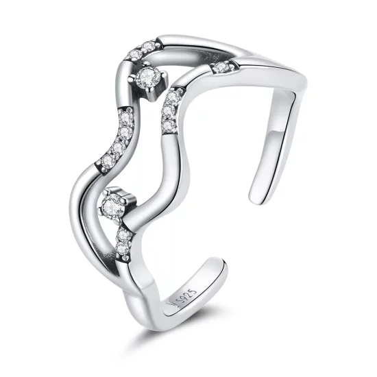 Pandora Style Galaxy Stars Open Ring - SCR710