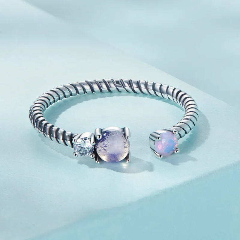 (image for) Pandora Style Gem Twist Open Ring - SCR839 - View 3