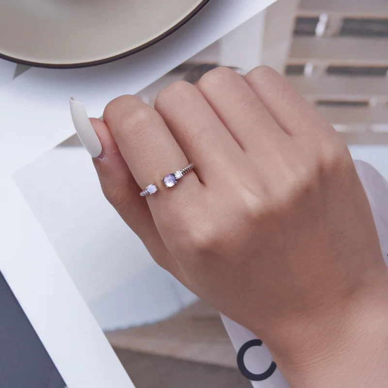 (image for) Pandora Style Gem Twist Open Ring - SCR839 - View 5