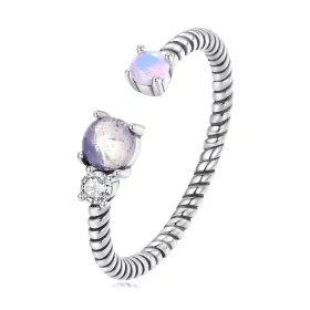Pandora Style Gem Twist Open Ring - SCR839 Pandora Style Gem Twist Open Ring - SCR839