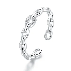 (image for) Pandora Style Geometric Chain Open Ring - BSR145