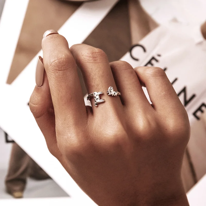 (image for) Pandora Style Giraffe Open Ring - BSR228 - View 8