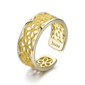 Pandora Style Gold-Plated Allure From Lace Ring - SCR460 Pandora Style Gold-Plated Allure From Lace Ring - SCR460