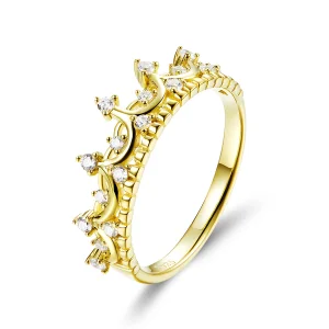(image for) Pandora Style Gold-Plated Crown Ring - SCR493
